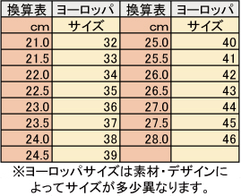 サイズ表